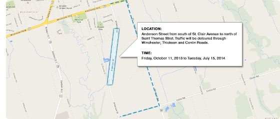 407 construction road closure